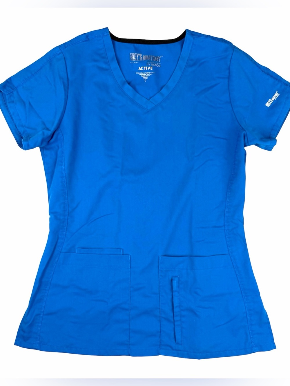 Grey's Anatomy Royal Blue V-Neck Short Sleeve Scrub Top Small